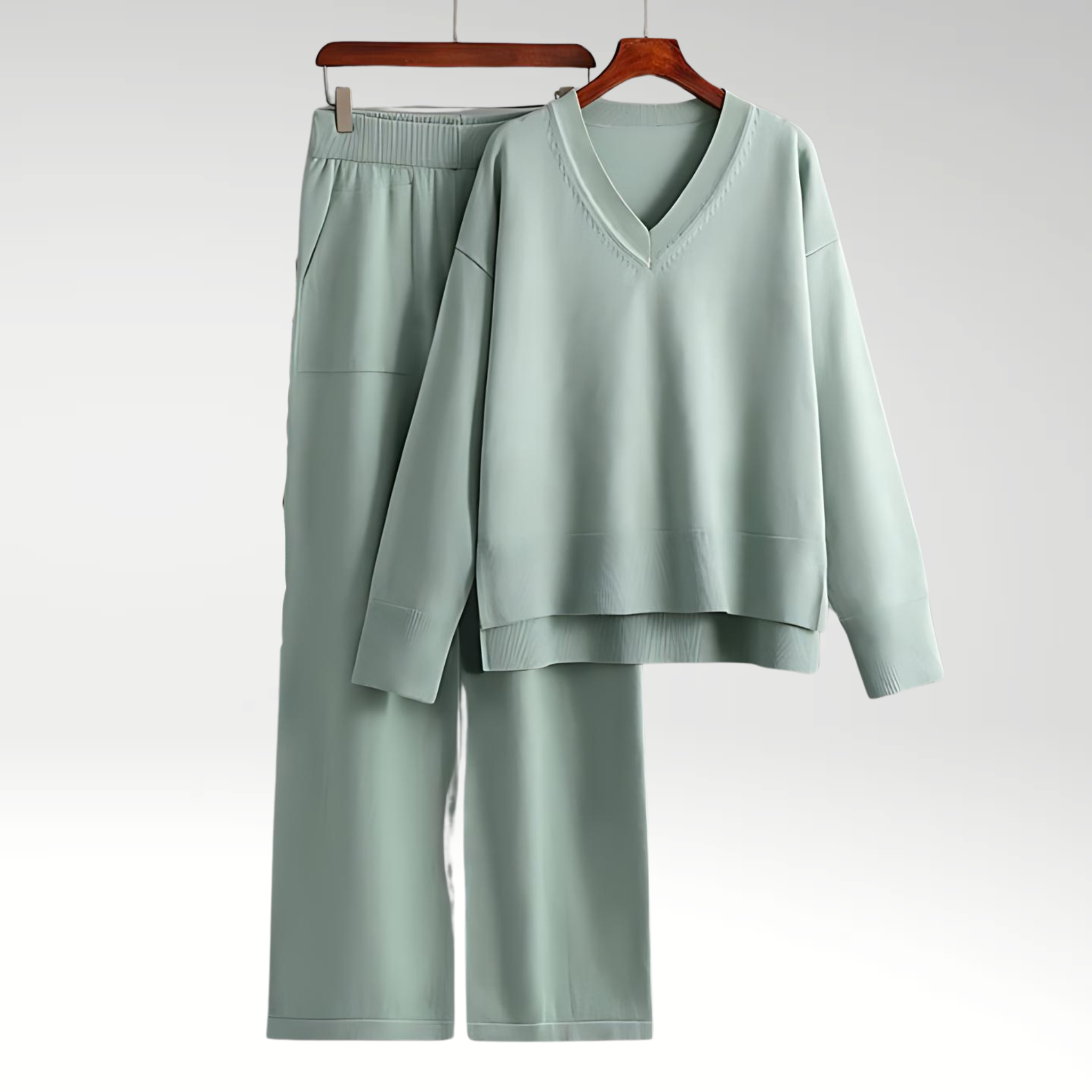Evelyn | Luxe Two-Piece V-Neck Set