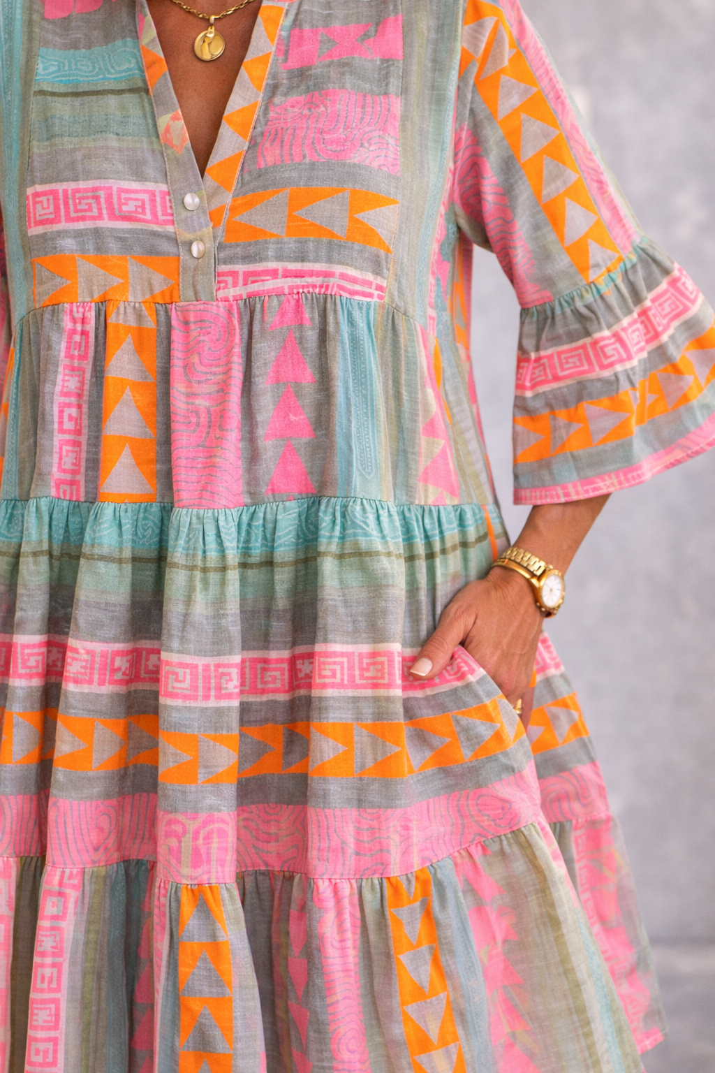 Lucy | Patterned Midi Dress