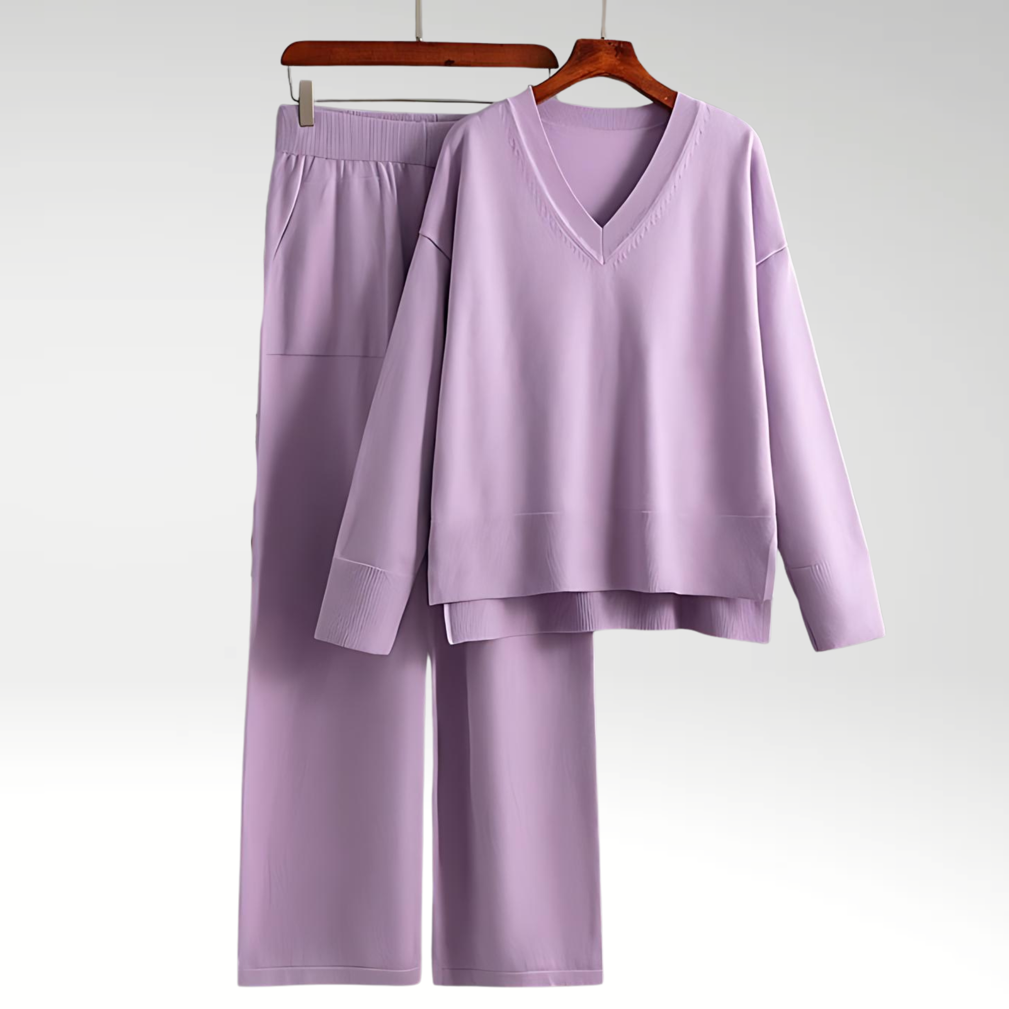 Evelyn | Luxe Two-Piece V-Neck Set