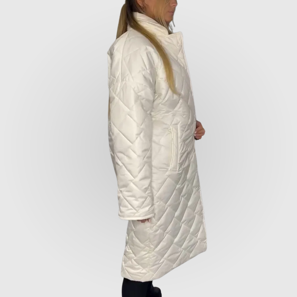 Anais | Quilted Coat with Leopard Lining