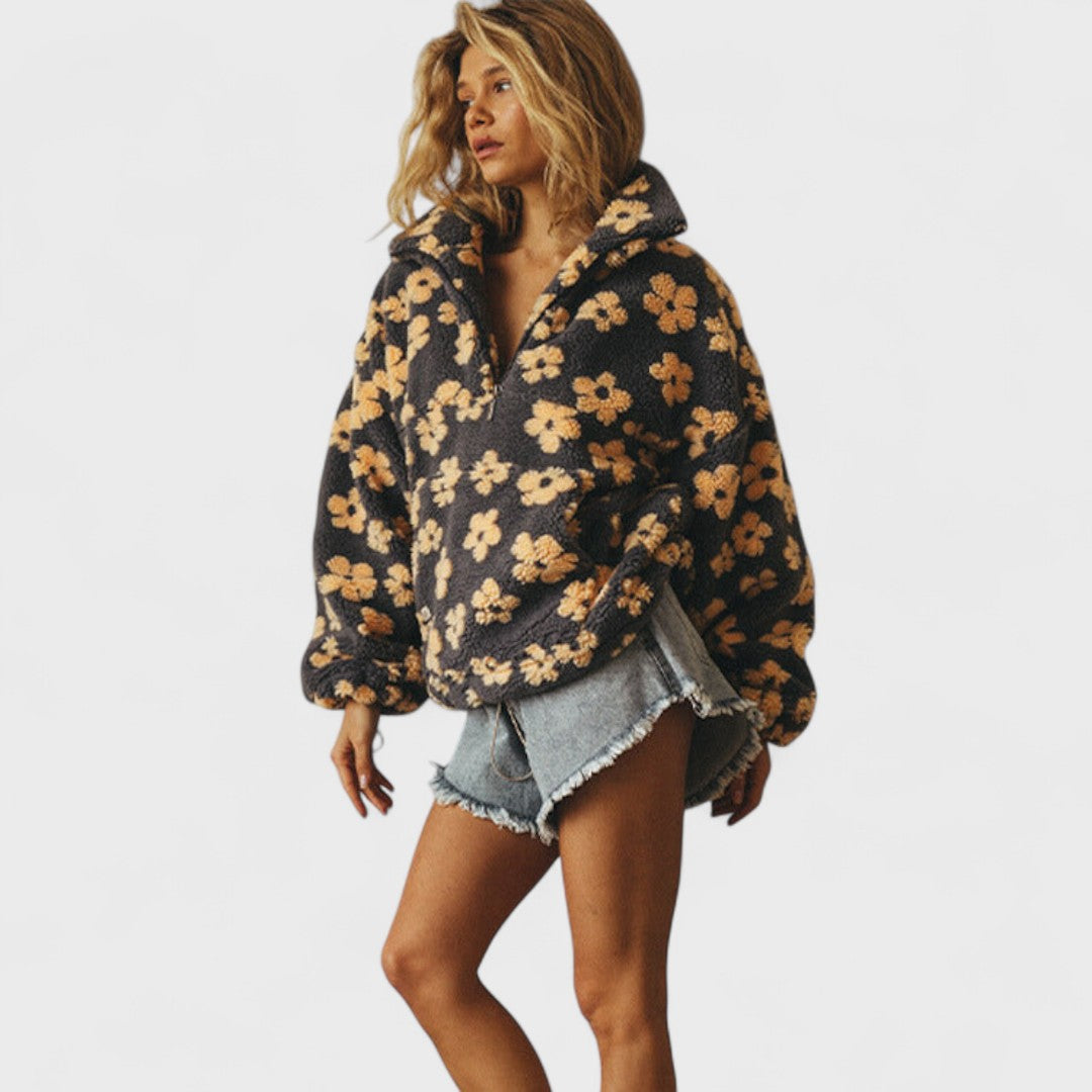 Daisy | Polar Fleece with Floral Pattern