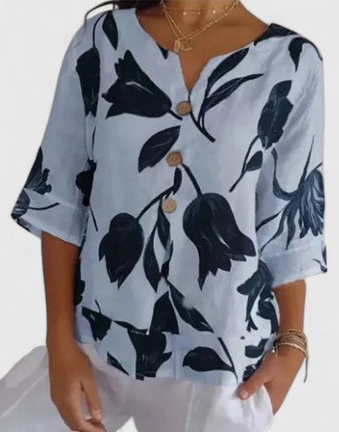 Isabel | Elegant Floral Print Blouse