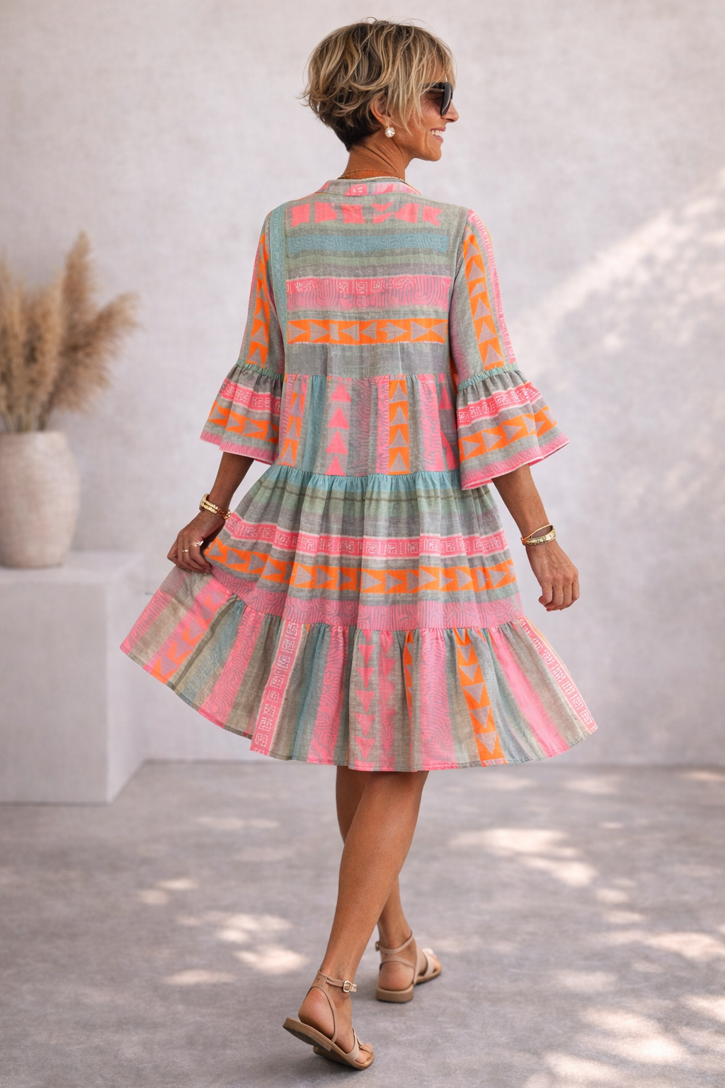Lucy | Patterned Midi Dress