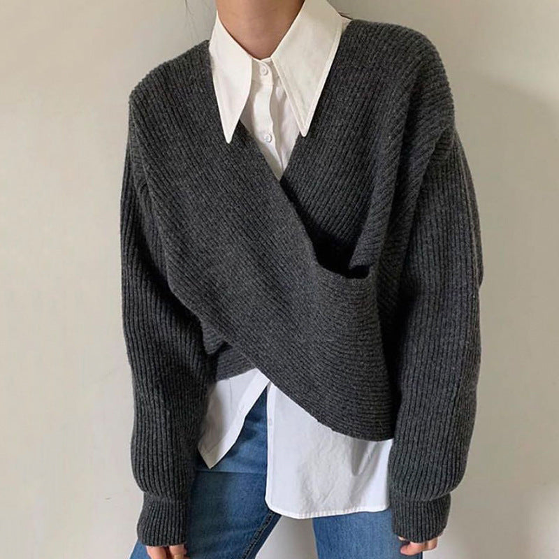 Evelyn | Chic Cross-knit Jumper